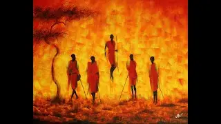 Maasai tribe somewhere in Africa fighting Against Wildland Fire to protect their territory.