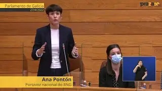 Praza | Ana Pontón (BNG) despide a Feijóo na súa derradeira sesión de control como presidente
