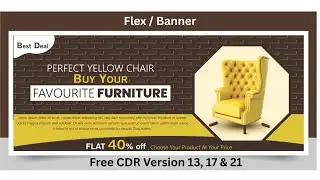 Modern Furniture Shop Banner Design in CorelDRAW | Complete Tutorial