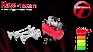 Trigger Horns&trade; Kaos&trade; 150psi Horizontal 3 Trumpet Train Horn Kit - TRGK2171