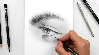 Drawing a Realistic Eye Side View with Graphite pencils