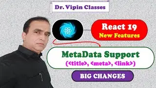 MetaData Support in React 19 Hindi -48 | title tag | meta tag | link tag | React 19 New Feature