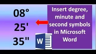 How to insert degree minute and second symbols in Microsoft Word