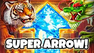 Tiger and Dragon Super Arrow slot - It Just Keeps Going and Going! Double-Up at Ellis Island casino!
