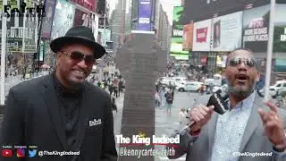 Kenny Carter of FAITH rocks out with TheKingIndeed in Times Square NYC