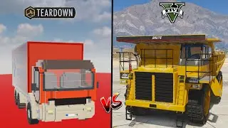 TEARDOWN GIANT DUMP TRUCK VS GTA 5 MAN TRUCK - WHICH IS BEST ?