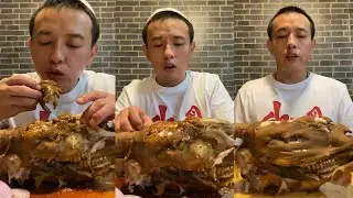 Mukbang Asmr goat head eating show very delicious mouth watering with this clip #31