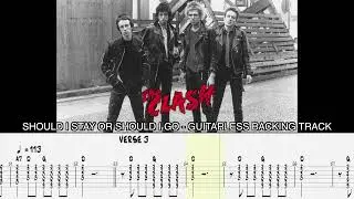 THE CLASH - Should i stay or should i go [GUITARLESS BACKING TRACK + TAB]