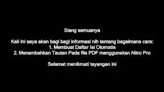 Tutorial Daftar Isi Otomatis dalam Wordproccesor