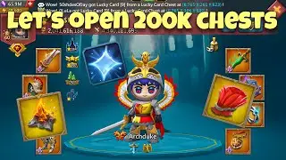 Lords Mobile - Openning 200k chests on crazy account! Let's upgrade gear