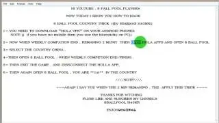 8 ball pool hack country trick 2015 updated   YouTube