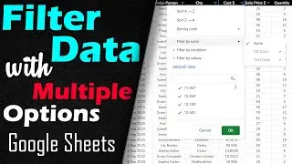 How to filter data with excel filter and data filter in google sheets
