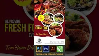 CorelDraw 2024 Food supplies restaurant flyer