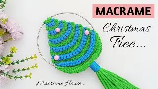 Macrame Christmas tree tutorial | Macrame diy | Macrame Christmas tree ornament pattern