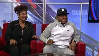 Comedians Tony Roberts and Katrina Pope