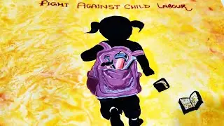 World day against child labour drawing 2020/Stop child labour drawing 2020 step by step