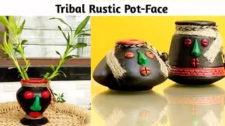 Tribal Rustic Pot-Face || Terracotta Face Pot || Terracotta Planter || DIY #MCreate #FacePot