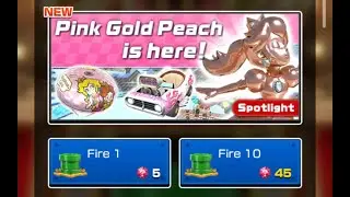 Mario Kart Tour - Firing 10 Pink Gold Peach Winter Tour Pipes