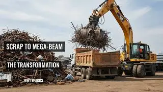 Incredible Scale! Making Massive I Beams from Scrap Metal