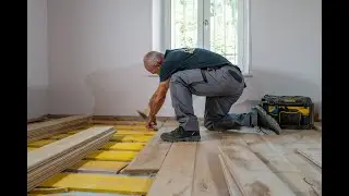 Parquet clou&eacute;, pose des voliges sur billes d&rsquo;argiles (partie 1/3)