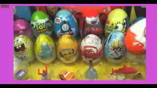 20 surprise eggs liliya 21 Surprise Eggs, Kinder Surprise Cars 2 Thomas Spongebob Disney Pixar