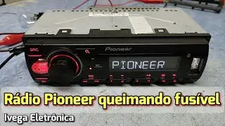 Rádio Pioneer queimando fusível, mvh-s218bt