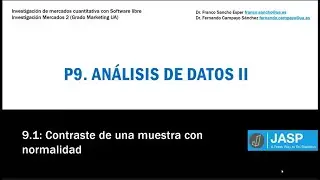 9 1 Prueba t una muestra bajo normalidad con JASP