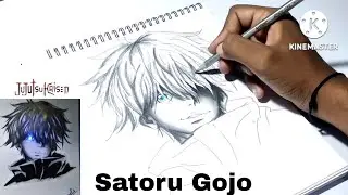 #drawing #anime#stepbystep How to draw Satoru Gojo from Jujutsu Kaisen step by step