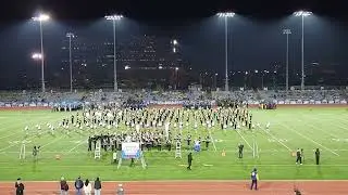 Northport Tiger Band closing the night at the #NewsdayMarchingBandFestival 2023