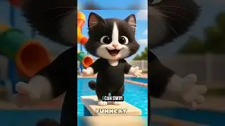 the cat family is good at swimming😲✌#funny #cat #cute #comedy