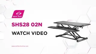SHS28 02N Gas Spring Sit-Stand Desk Converter With Keyboard Tray Ergonomic Mount Features Animation