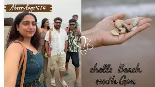 Must visit &mdash; Shells Beach, South Goa 🌊✨ Collecting memories and seashells 🐚💛#goabeach#travelvlog