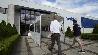 Fold Out & In Demonstration -  Covered Walkway / Sheltered Retractable Tunnel - NEMS DryQ