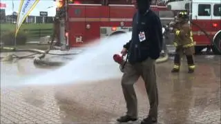 Firetruck Demonstration on newly installed Permeable Paver area at HNA Expo 2012