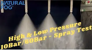 High & Low Pressure Mist Nozzle 10 Bar and 60 Bar Spray Test Comparison for Cleaing Application