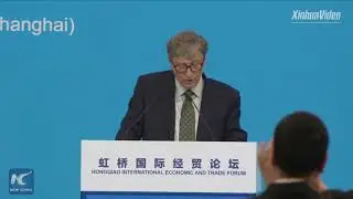 Bill Gates speaks at economic and trade forum in Shanghai