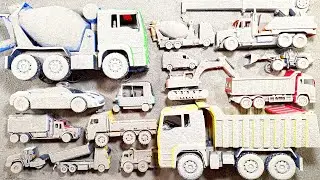 Temukan Mobil Mainan Terkubur dan Membersihkan Truk Molen Besar Truk Besar Dumptruk Mobil Polisi