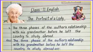 the portrait of a lady question answer | class 11 english chapter 1 question answer