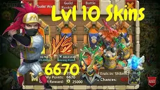 Ronin Bombing VS Max Level Buildings Skins l Guild Wars l Castle Clash