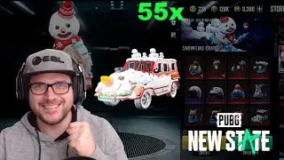 We got the new SnowVan UAZ skin!! Opening the new Snowflake Crate | NEW STATE MOBILE#15