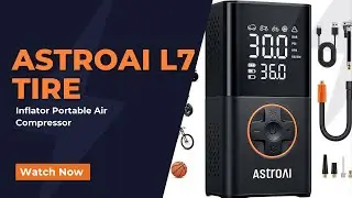 Портативный воздушный компрессор AstroAI L7 для накачивания шин &ndash; беспроводной мини-насос с цифро...