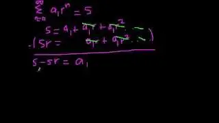 Derivation of formula for the infinite sum of a geometric series