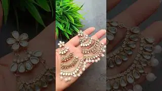 Trending Kundan stone earrings 😍diy jhumka#diyearrings#creative#kundanearing#easydiyideas #viral