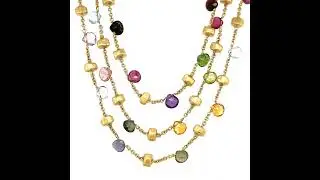 Marco Bicego 18k Yellow Gold Multi-Gemstone 3-Strand Necklace, Length 29
