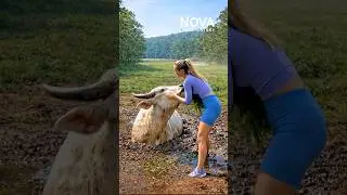 Viral Animal Rescue - A kind girl feeds a cow stuck in mud. #animalrescue #wildanimals #wildlife