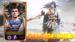 MUSASHI PLUM SAMURAI LIMITED SKIN, FULL INSANE DAMAGE BUILD!!! BEST BUILD & ARCANA | HOK