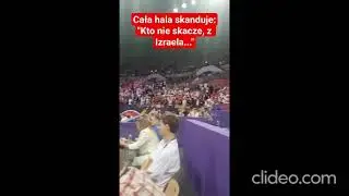 Basketballspiel Polen vs Israel .Polnische Fans pfeifen Israel aus