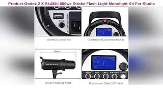 Godox 2 X Sk400ii 800ws Strobe Flash Light Monolight Kit For Studio Photography, Includes Light Sta