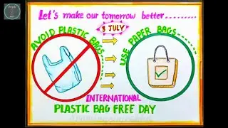 Say 'NO' to Plastic Bags Drawing ||Plastic Bag Free Day Poster || World Plastic Bag Free Day Drawing
