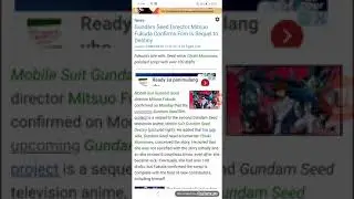Gundam Seed Director Mitsuo Fukuda Confirms Film Is Sequel to Destiny